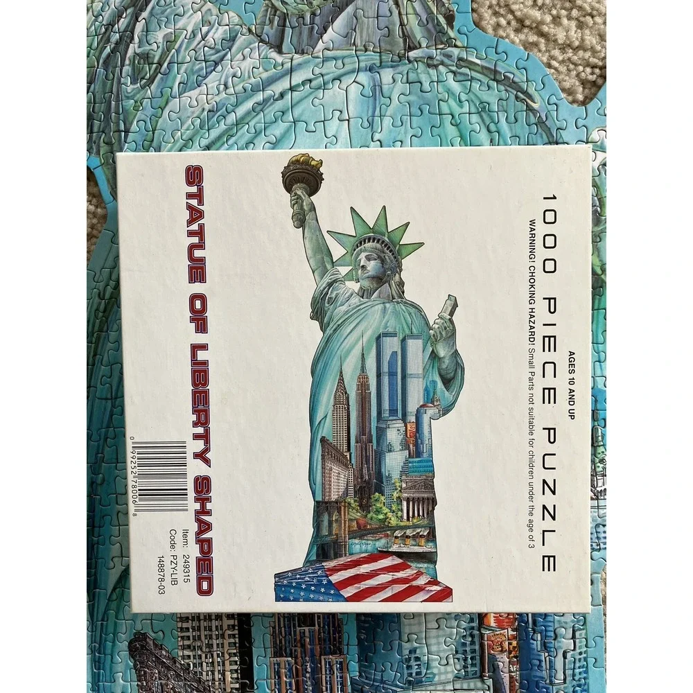 Statue of Liberty Shaped 1000 Piece Jigsaw Puzzle Made in the USA